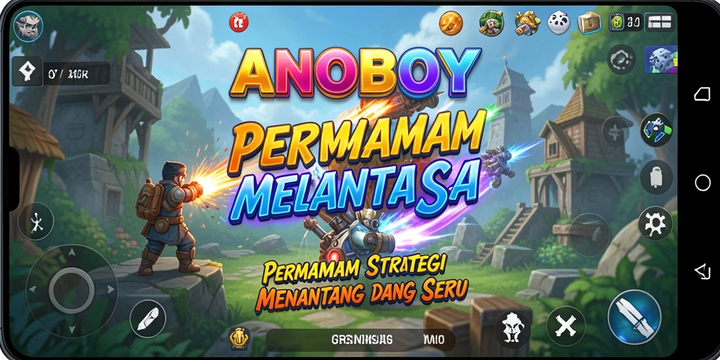 Tampilan gameplay ANOBOY yang strategis dan mendebarkan.