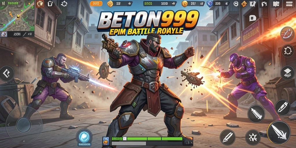 Tangkapan layar yang menampilkan pertarungan intens di medan Battle Royale.