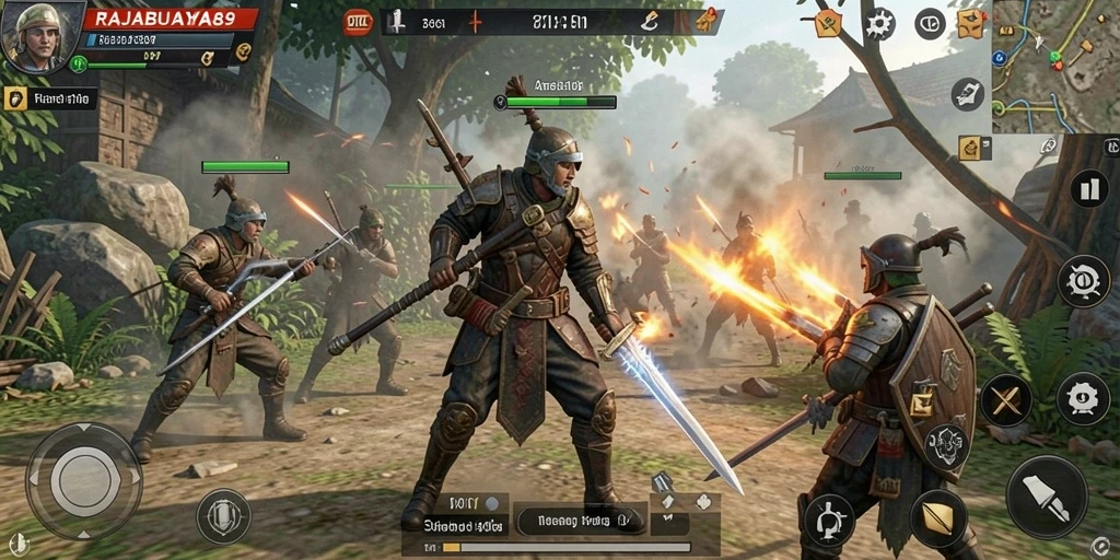 Tampilan gameplay RAJABUAYA89 yang penuh aksi strategi.