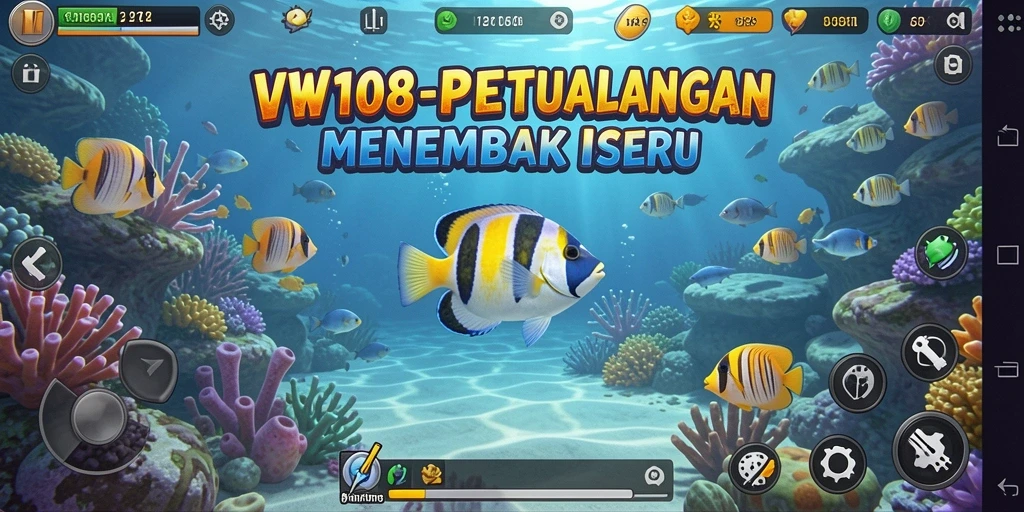 Tampilan gameplay seru dalam VW108 dengan berbagai ikan yang menarik.