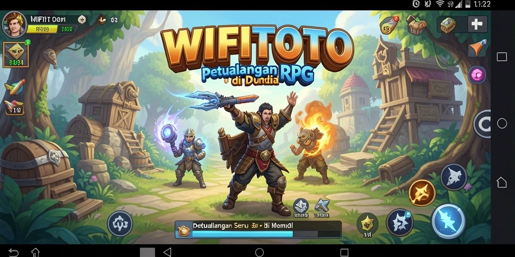 Tampilan dinamis dari pertarungan dalam gameplay RPG WIFITOTO.